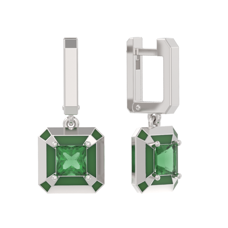 Серьги из серебра с эмалью и с кварцем Арина 1059572-04210-vs 1059572-04210-vs