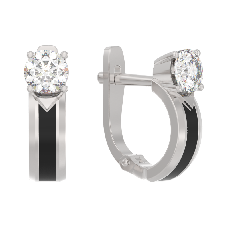 Серьги из серебра с фианитом и с эмалью Арина 1061202-05210 1061202-05210