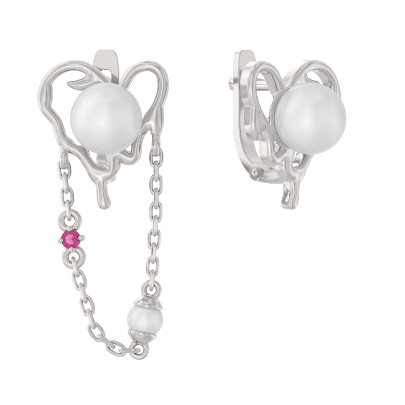 Серьги из серебра с жемчугом Арина 1061432-01150-2s 1061432-01150-2s