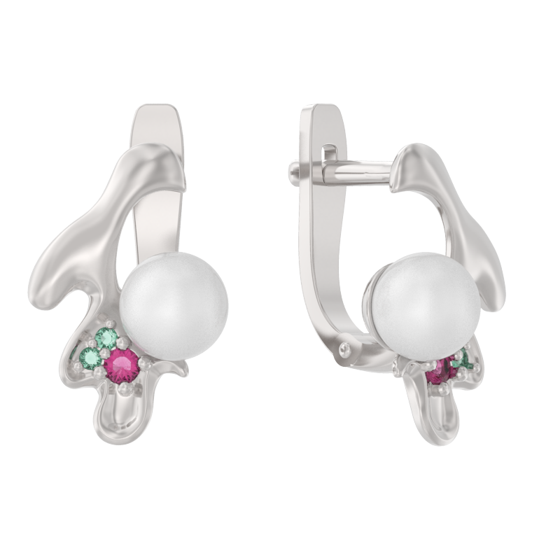 Серьги из серебра с жемчугом Арина 1061382-01150-2s 1061382-01150-2s
