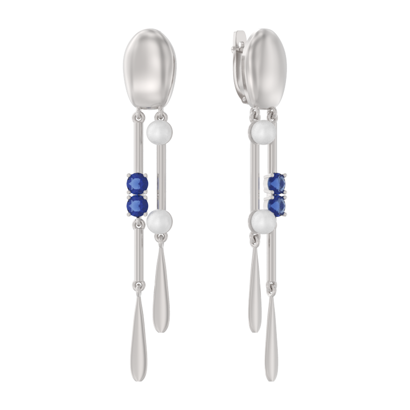 Серьги из серебра с жемчугом Арина 1061372-01250-2s 1061372-01250-2s