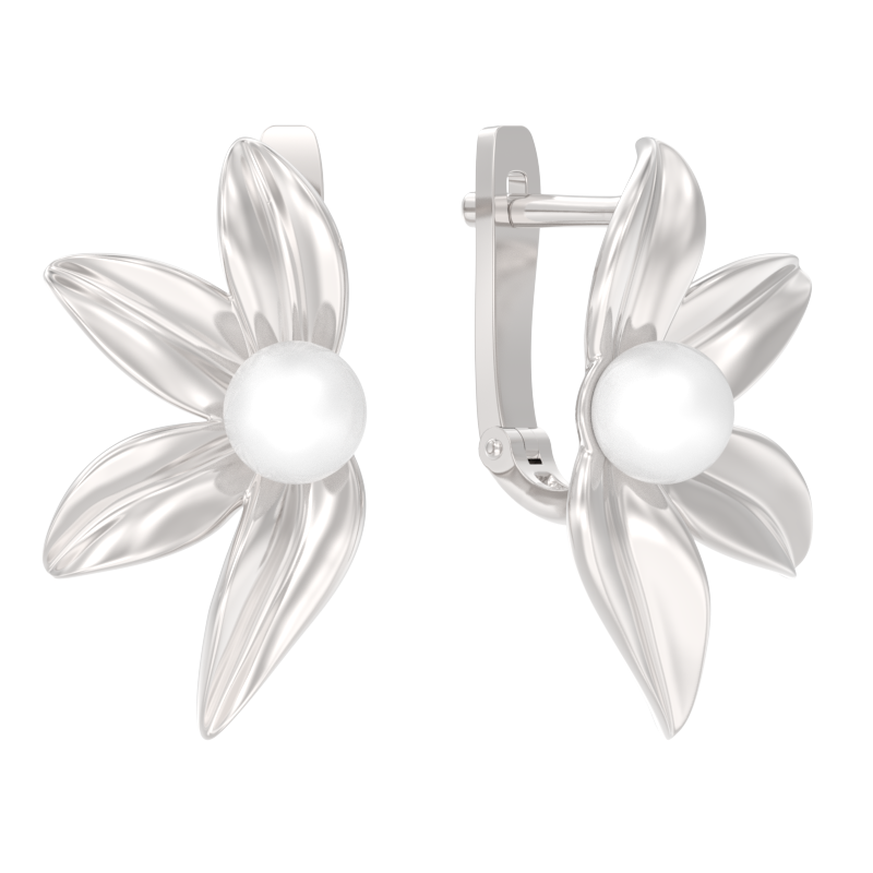 Серьги из серебра с жемчугом Арина 1063032-01250-2s 1063032-01250-2s