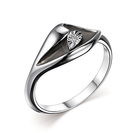 Кольцо из серебра с бриллиантом Алькор 01-2881/000б-17 01-2881/000б-17