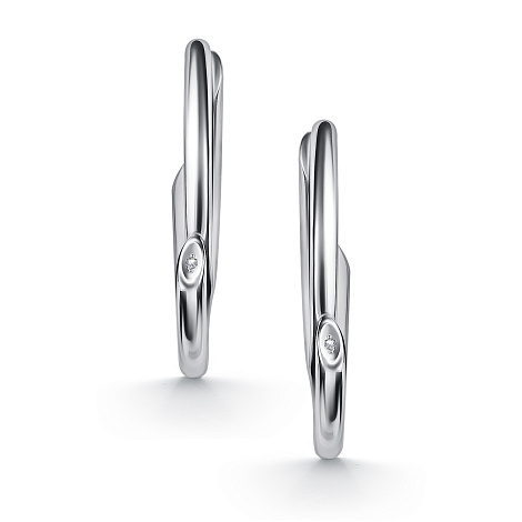 Серьги из серебра с бриллиантом Алькор 02-5360/000б-00 02-5360/000б-00