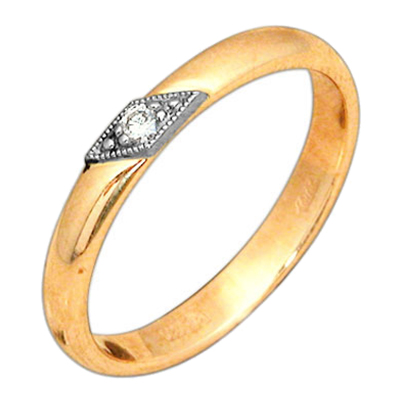Обручальное кольцо из золота с бриллиантом 28500004