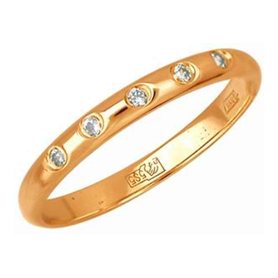 Обручальное кольцо из золота с фианитом 1102005